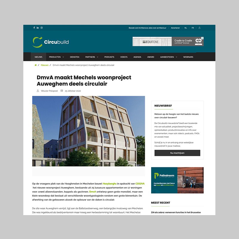 Vermelding in Circubuild omtrent circulair bouwen